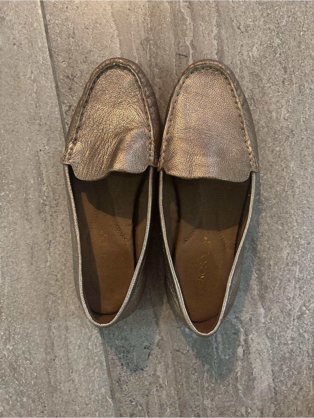 AEROSOLES Metallic Bronze Slip-On Loafers